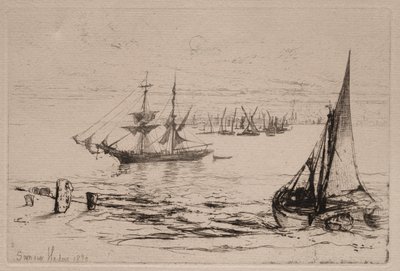 Een brik voor anker door Francis Seymour Haden
