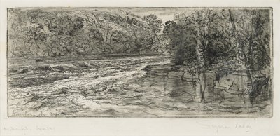 Een geschikte plek voor een zalm, 1889 door Francis Seymour Haden