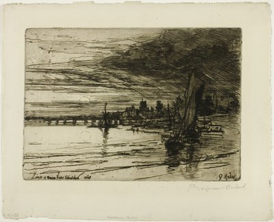 Battersea Brug door Francis Seymour Haden