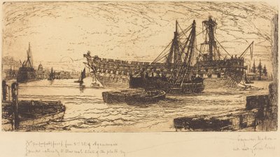 Het uiteenvallen van de Agamemnon door Francis Seymour Haden