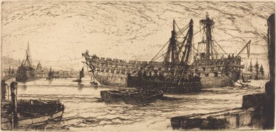 Het Uit elkaar Halen van de Agamemnon door Francis Seymour Haden