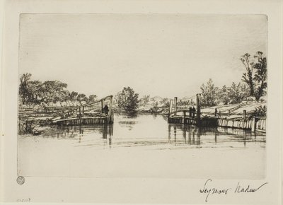 Egham Lock door Francis Seymour Haden
