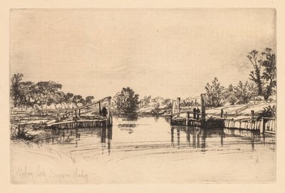 Egham Lock door Francis Seymour Haden