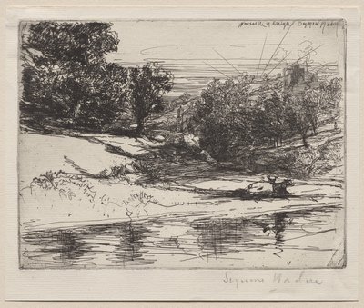 Newcastle in Emlyn door Francis Seymour Haden
