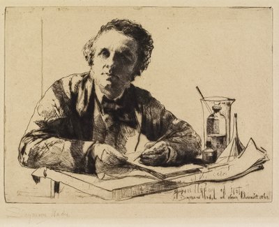 Portret van Francis Seymour Haden (Nr. 2) (Tijdens het etsen), 1862 door Francis Seymour Haden