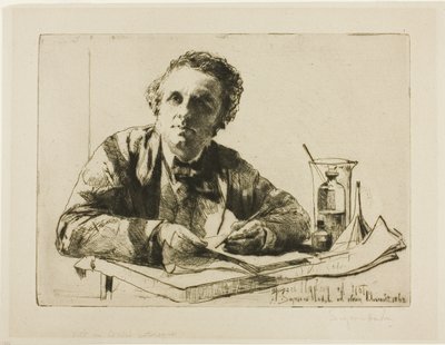 Portret van Francis Seymour Haden, Nr. 2 (Tijdens het Etsen) door Francis Seymour Haden