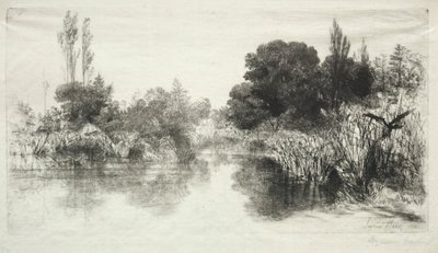 Shere Mill Vijver (De Grotere Plaat) door Francis Seymour Haden