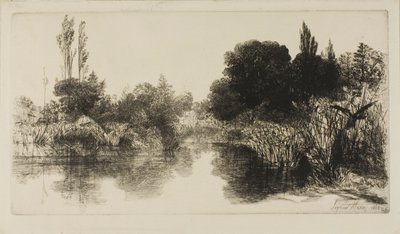 Shere Mill Pond, No. II (grote plaat) door Francis Seymour Haden