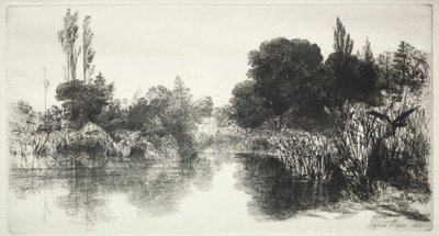 Shere Mill Pond De grotere plaat door Francis Seymour Haden