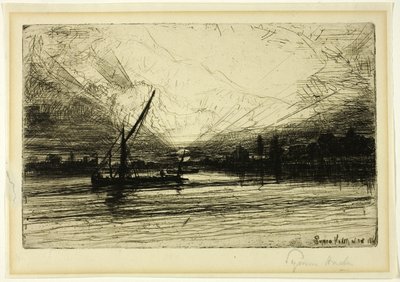 Zonsondergang op de Theems door Francis Seymour Haden