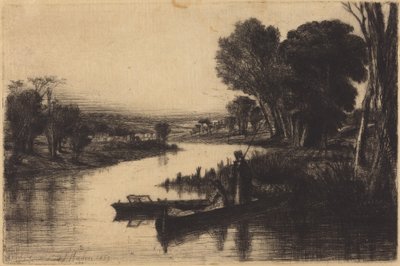 Vissers op de Theems door Francis Seymour Haden