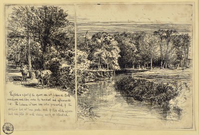 De Twee Ezel en de Dundrum Rivier door Francis Seymour Haden