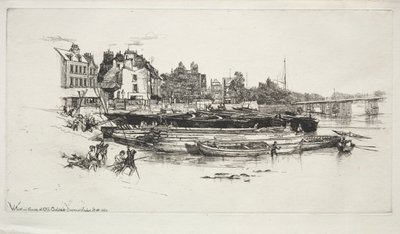 Whistlers Huis, Oud Chelsea, 1863 door Francis Seymour Haden