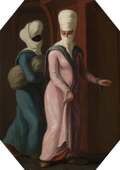 Een Turkse Dame die met haar Slaaf naar het Bad Gaat door Francis Smith