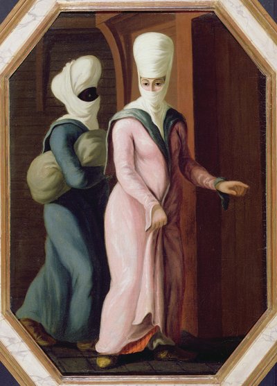 Een Turkse dame gaat met haar slaaf naar het bad door Francis Smith