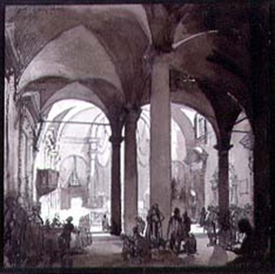 Interieur van de kloosterkerk, San Felice, Florence door Francis Sydney Unwin