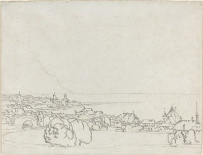 Een Uitzicht op Vevey met La Tour de Peilz in de Verte door Francis Towne