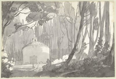 In het park van de Villa Mondragone in Frascati door Francis Towne