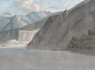 Uitzicht op het Comomeer met Monte Leoni door Francis Towne