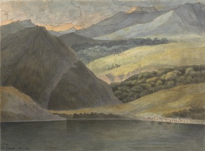 Uitzicht op het Lago Maggiore bij avond, 1781 door Francis Towne