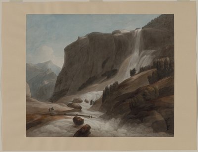 Waterval tussen Chiavenna en de Splügenberg, 1784 door Francis Towne