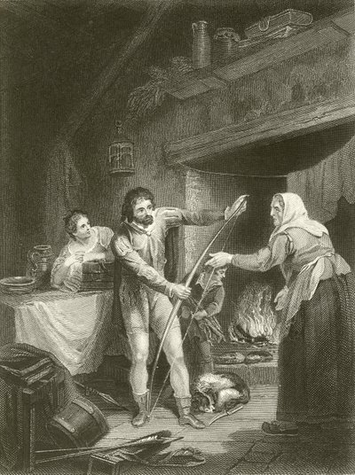 Alfred in het huisje van de veehouder door Francis Wheatley
