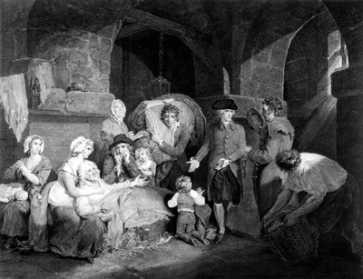 John Howard Esq. (1726-1790) bezoekt en verlicht de ellende van een gevangenis, gegraveerd door James Hogg, 1790 door Francis Wheatley