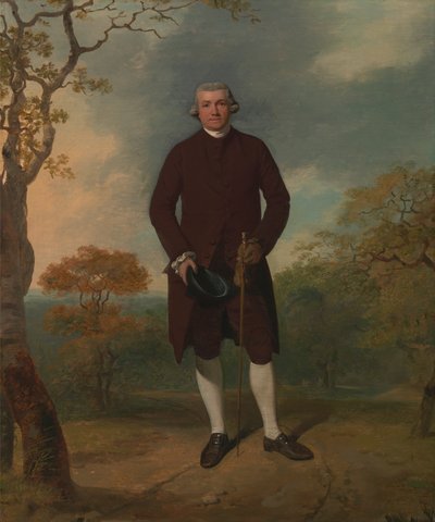 Portret van een man, genaamd George Basil Woodd door Francis Wheatley