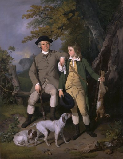 Portret van een sportman met zijn zoon door Francis Wheatley