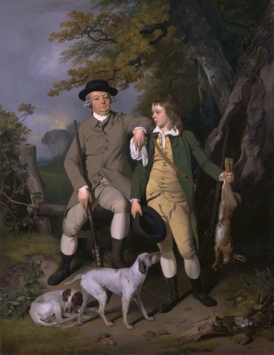 Portret van een sportman met zijn zoon door Francis Wheatley