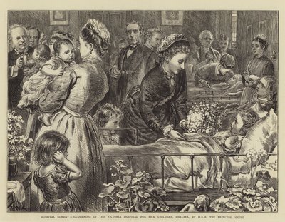 Ziekenhuiszondag, heropening van het Victoria Hospital for Sick Children, Chelsea, door HRH prinses Louise door Francis Wilfred Lawson