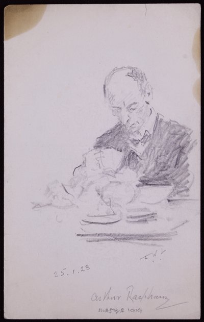 Portret van Arthur Rackham door Francis Wilfred Lawson