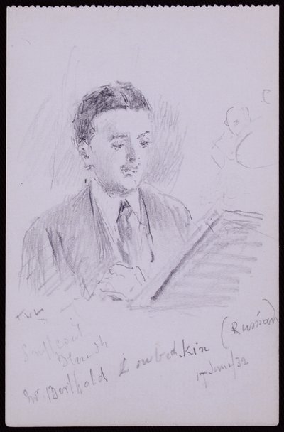 Portret van Berthold Lubetkin door Francis Wilfred Lawson