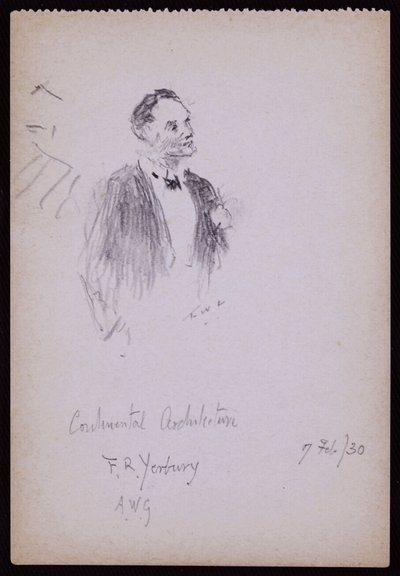 Portret van FR Yerbury door Francis Wilfred Lawson