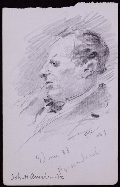 Portret van John Amshewitz door Francis Wilfred Lawson
