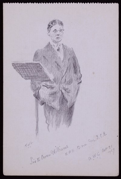 Portret van Sir Owen Williams door Francis Wilfred Lawson