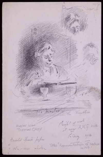 Portret van Thomas Okey door Francis Wilfred Lawson
