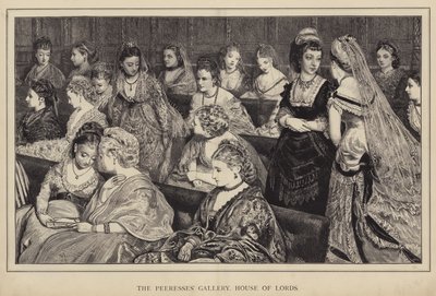 De galerij van de Peeresses, House of Lords door Francis Wilfred Lawson