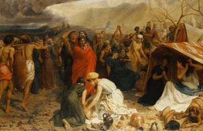 Vluchtelingen uit Pompeii, AD 79 door Francis William Topham