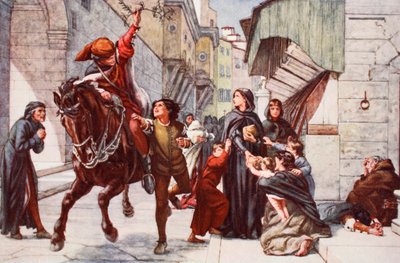 Hulp in Florence na de aanval van de Liga door Francis William Topham