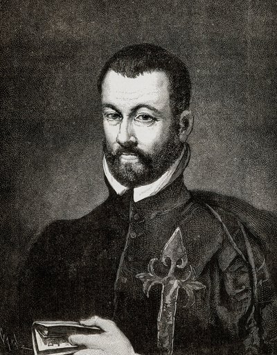 Portret van Benito ARIAS MONTANO (1527-1598), Spaanse humanist en theoloog, gebaseerd op een schilderij van Francisco Pacheco door Francisco (after) Pacheco