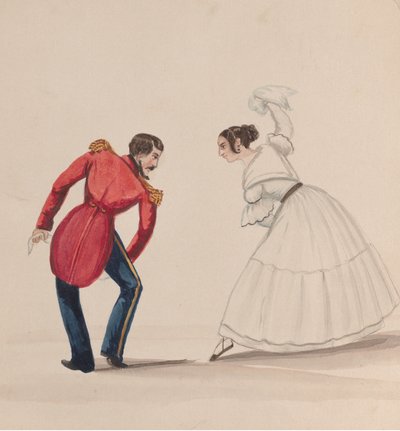 Een Peruaanse man en vrouw dansen de Zamacueca, uit een groep tekeningen die..., ca. 1848 door Francisco