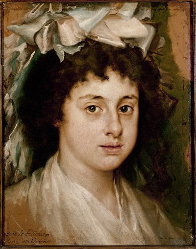 Portret van Feliciana, op 13-jarige leeftijd door Francisco Bayeu y Subias