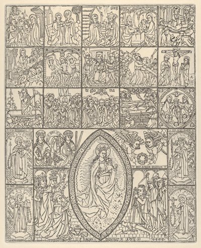 De vijftien mysteries en de Maagd van de Rozenkrans moderne impressie, 1488 door Francisco Doménech