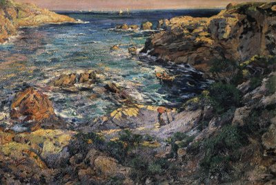 Uitzicht op de kust van Aiguablava in Spanje. Schilderij door Francesc Gimeno i Arasa (1858-1927) Eind 19e begin 20e eeuw Barcelona. Museu Nacional d