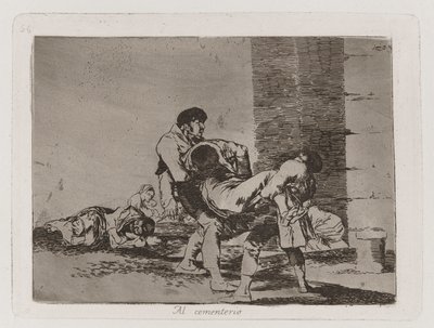 Naar de begraafplaats, Plaat 56 uit Los desastres de la guerra door Francisco de Goya