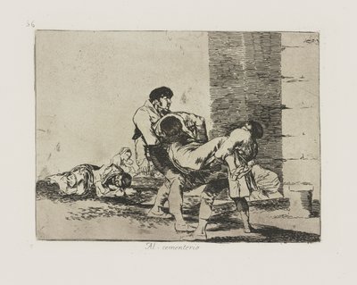 Naar de begraafplaats, pl. 56 uit de serie Los desastres de la guerra (De rampen van de oorlog) door Francisco de Goya