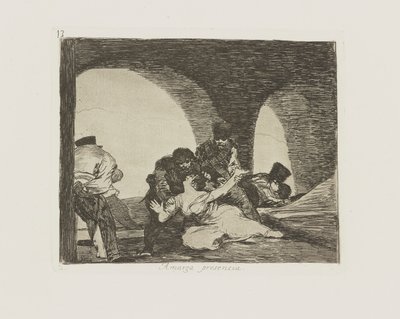 Bittere aanwezigheid, pl. 13 uit de serie Los desastres de la guerra (De rampen van de oorlog) door Francisco de Goya