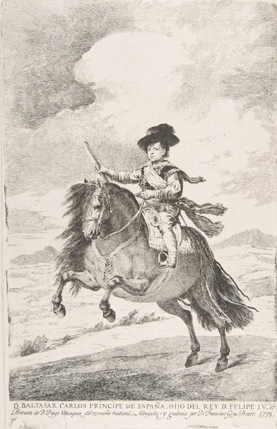 Baltasar Carlos, Prins van Spanje en Zoon van Filips IV D. Baltasar Carlos Principe de Espa..., 1778 door Francisco de Goya