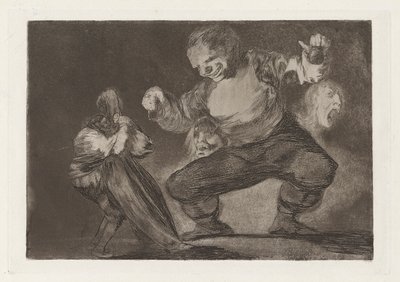 Simpel, ook bekend als Na Ondeugd Komt Ontucht, uit de serie Los disparates door Francisco de Goya